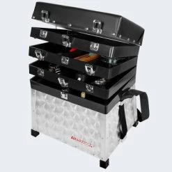 Boîte De Pêche Et Siège | 4 Niveaux | Grand Compartiment Principal | Aluminium -Matériel De Pêche boite de peche et siege 4 niveaux grand compartiment principal aluminium 2