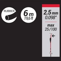 ELASTIQUE PLEIN 2,5 MM 6M -Matériel De Pêche elastique plein 25 mm 6m 2