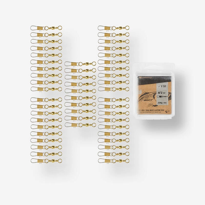 Émerillon Pêche Rolling Snap INOX BRASS SW X50 3 Émerillon Pêche Rolling Snap INOX BRASS SW X50