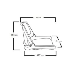 SIÈGE PILOTE RABATTABLE BLANC -Matériel De Pêche siege pilote rabattable blanc 5